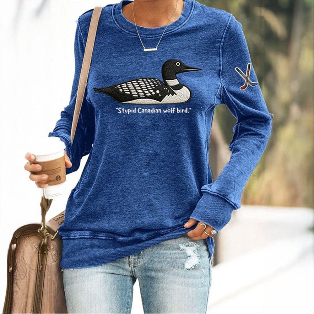 Stupid Canadian Wolf Bird Heated Rivalry Sweatshirt Heated Rivalry Apparel Fan Merch