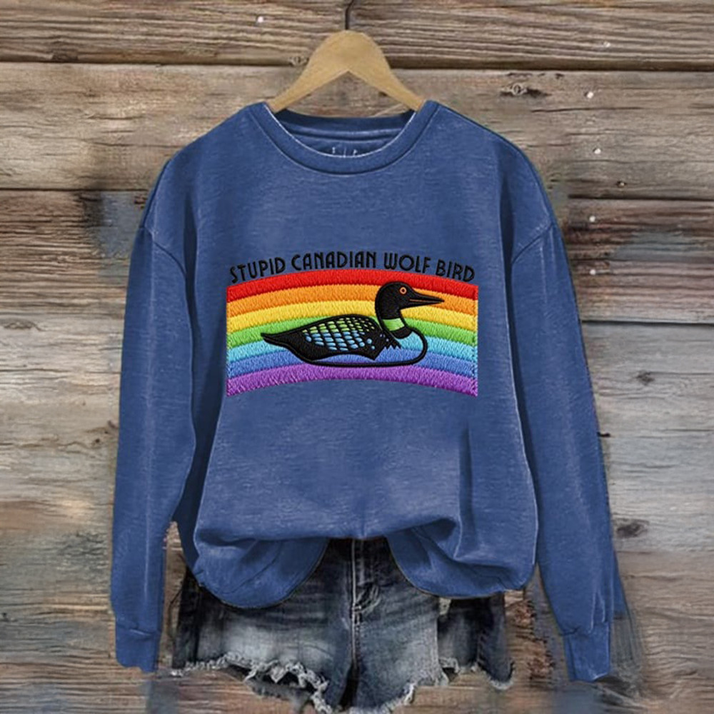 Stupid Canadian Wolf Bird Heated Rivalry Sweatshirt Heated Rivalry Clothing Gift Ideas