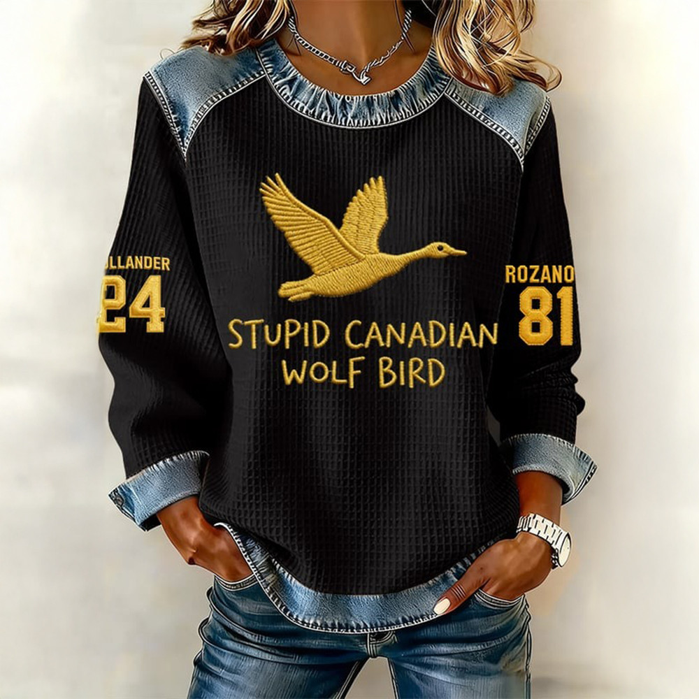 Stupid Canadian Wolf Bird Heated Rivalry Sweatshirt Rozanov 81 Heated Rivalry Apparel