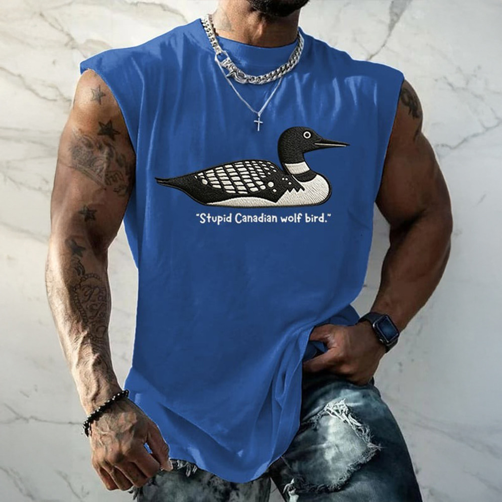 Stupid Canadian Wolf Bird Heated Rivalry Tank Top Hockey Merch Heated Rivalry Clothing