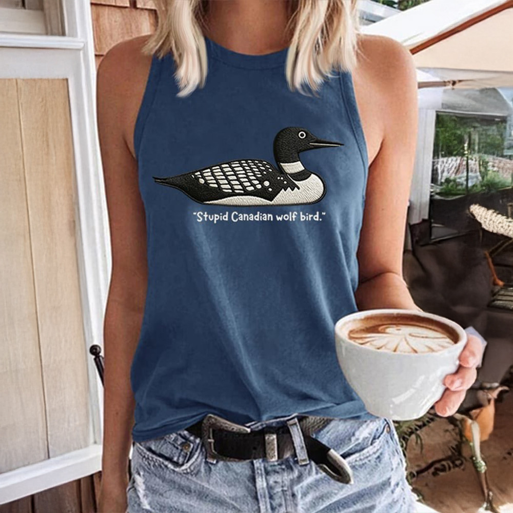 Stupid Canadian Wolf Bird Heated Rivalry Tank Top Ice Hockey Clothes Heated Rivalry Lover Gifts