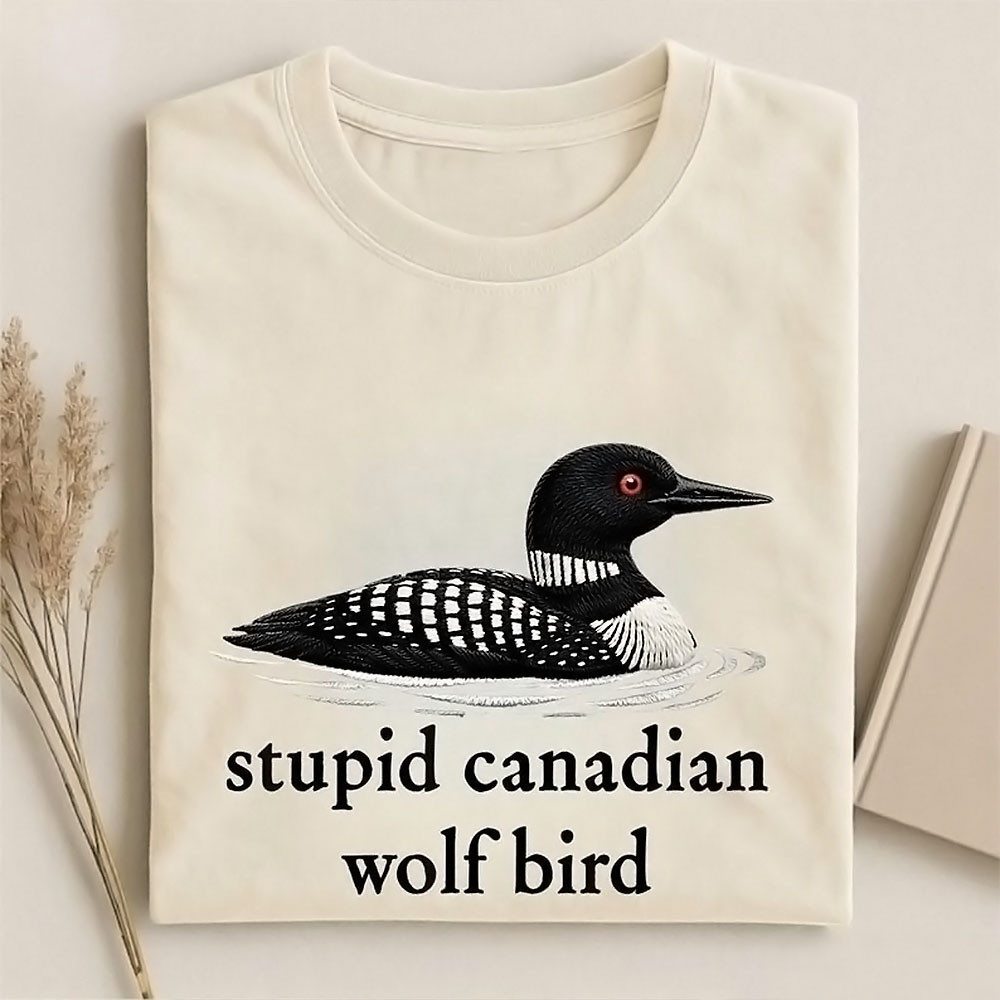 Stupid Canadian Wolf Bird Shirt Heated Rivalry Hockey Romance LGBTQ Merch Best Gift