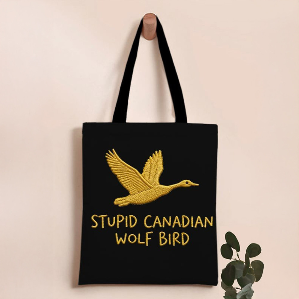Stupid Canadian Wolf Bird Tote Bag Heated Rivalry Merchandise Best Fan Gifts