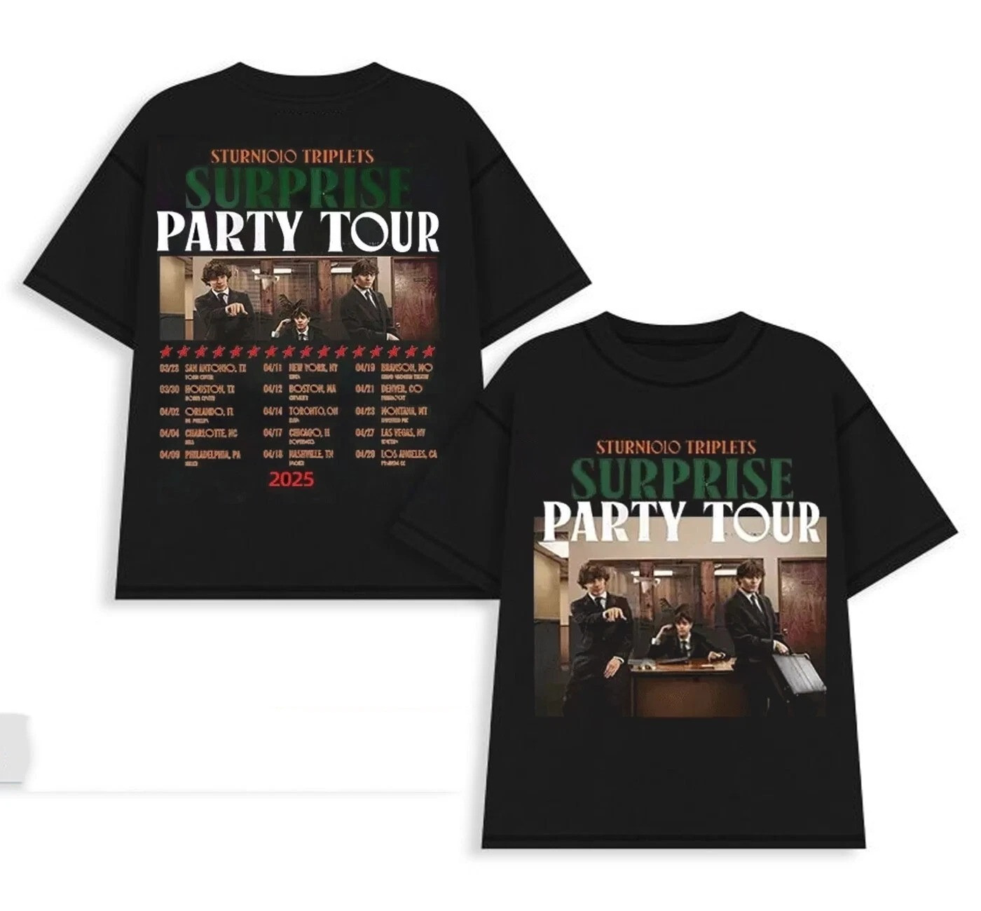 Sturniolo Triplets 2025 Surprise Party Tour T-Shirt Music Lovers Gifts