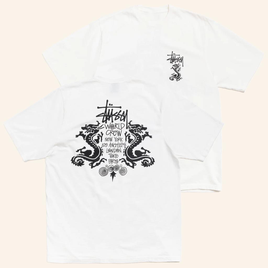 Stussy Merch Double Dragon Stussy World Crew T-Shirt Best Gifts For Husband