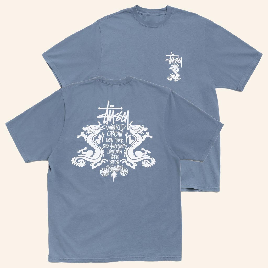 Stussy Merch Double Dragon Stussy World Crew T-Shirt Birthday Gift For Him