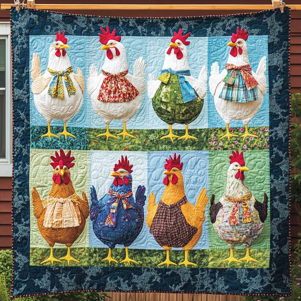Stylish Poultry Quilted Blanket Presents For Chicken Love