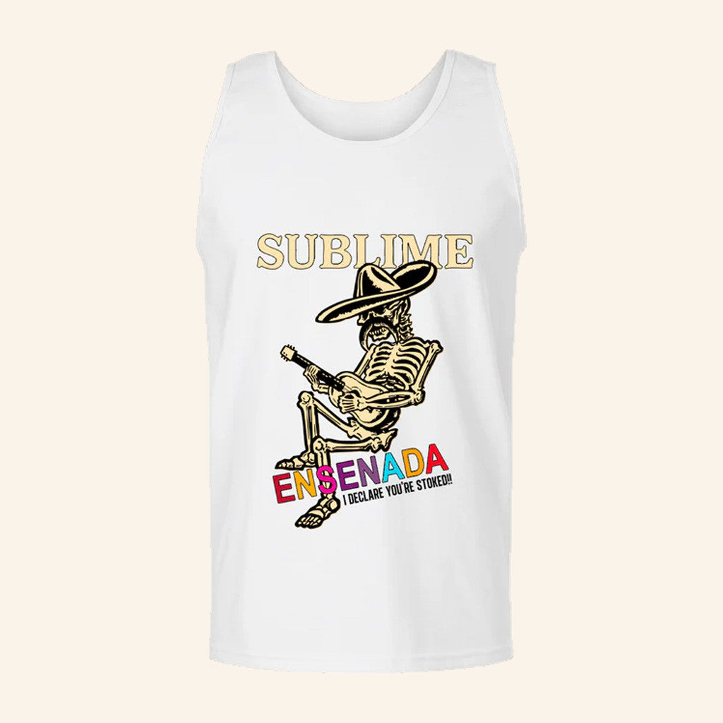 Sublime Merch Ensenada Skeleton Tank White Gift For Dudes Sublime Merch Ensenada Skeleton Tank White Gift For Dudes