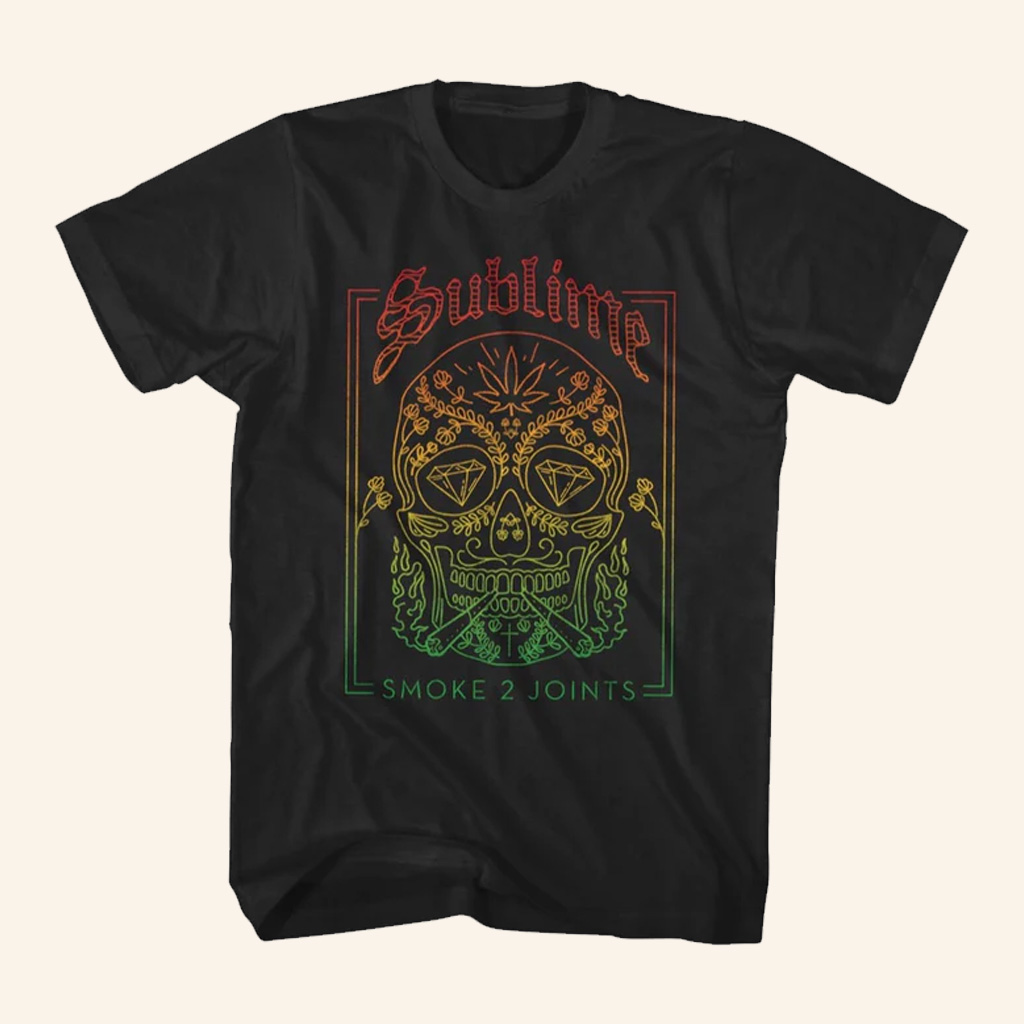 Sublime Merch Smoke 2 Joints Skull T-Shirt Good Gifts For Dad Sublime Merch Smoke 2 Joints Skull T-Shirt Good Gifts For Dad