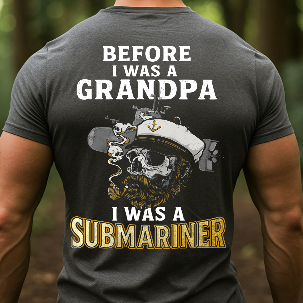 Submarine Grandpa Veteran T-Shirt Submarine Skull Design Gift for Veterans Day