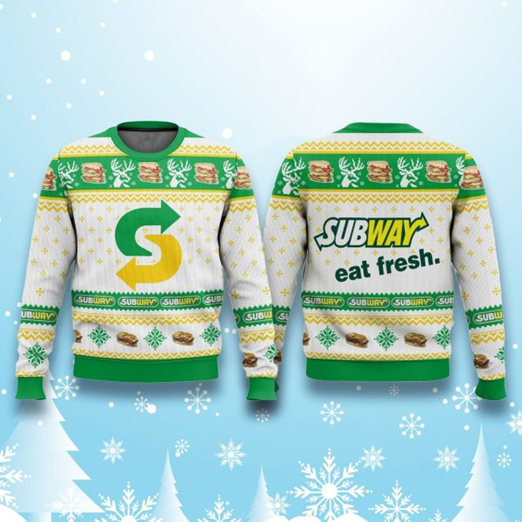 Subway Sandwich Ugly Christmas Sweater Christmas Gift Ideas For Him