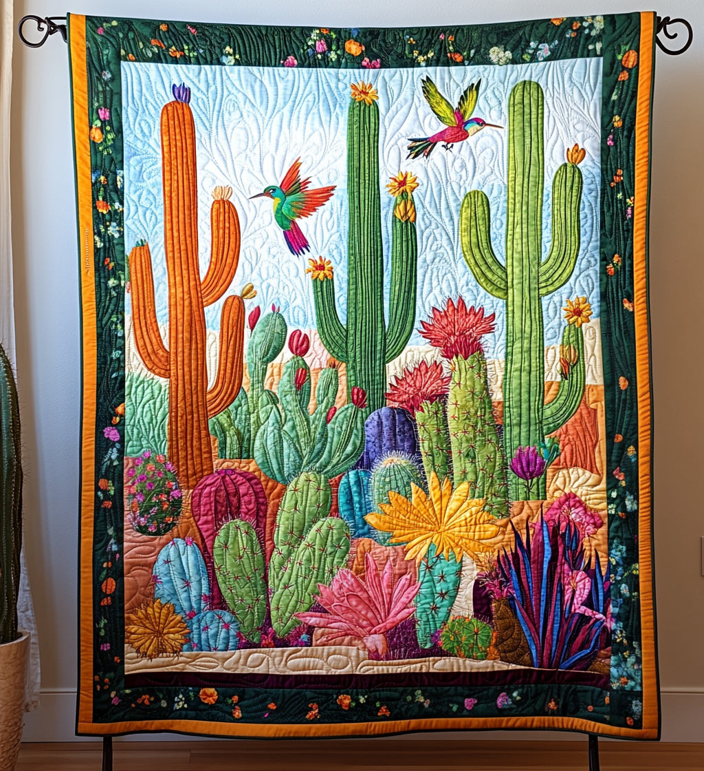 Succulent Garden Harmony Quilted Blanket Cute Blankets For Adults