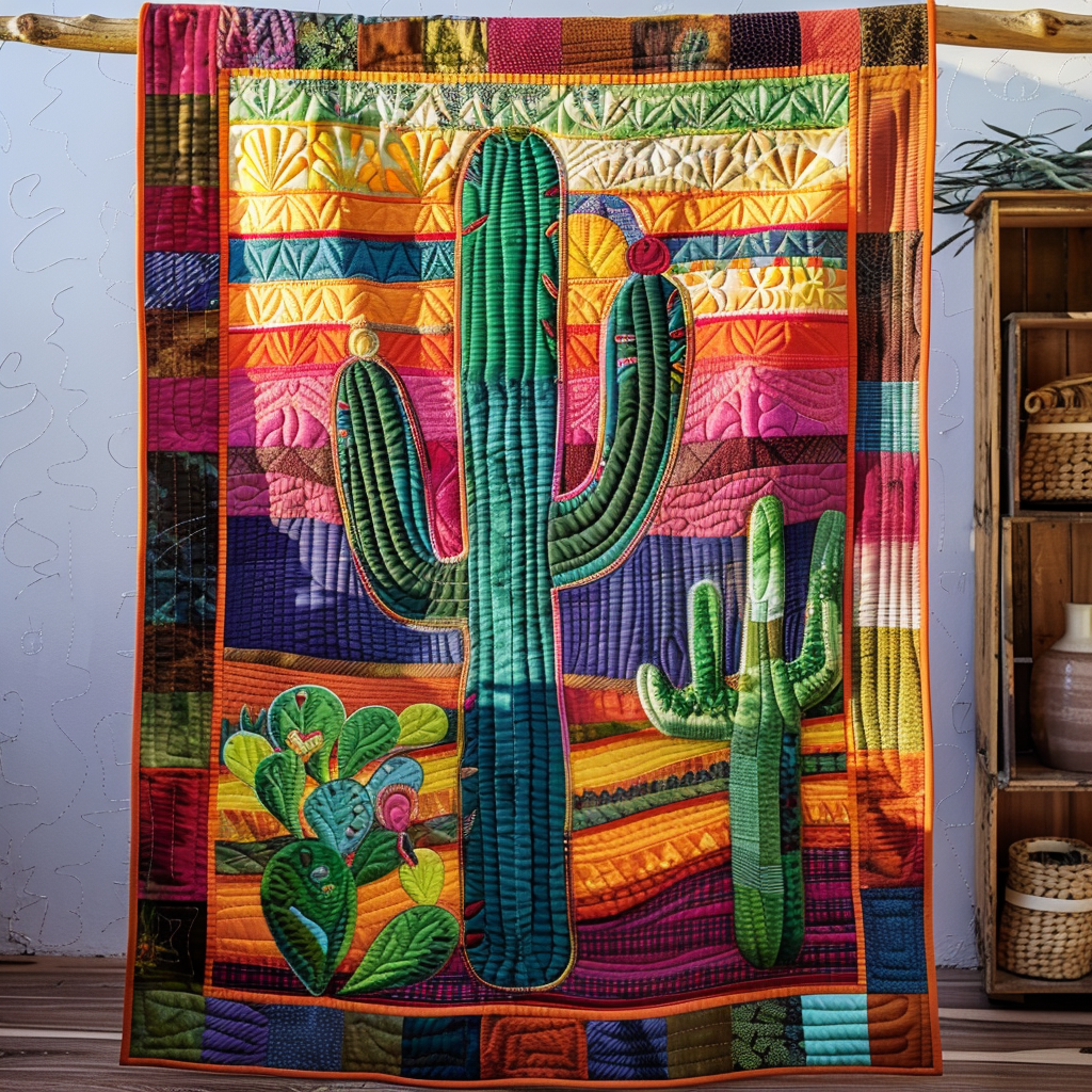 Succulent Sizzle Quilted Blanket Cute Blankets For Adults