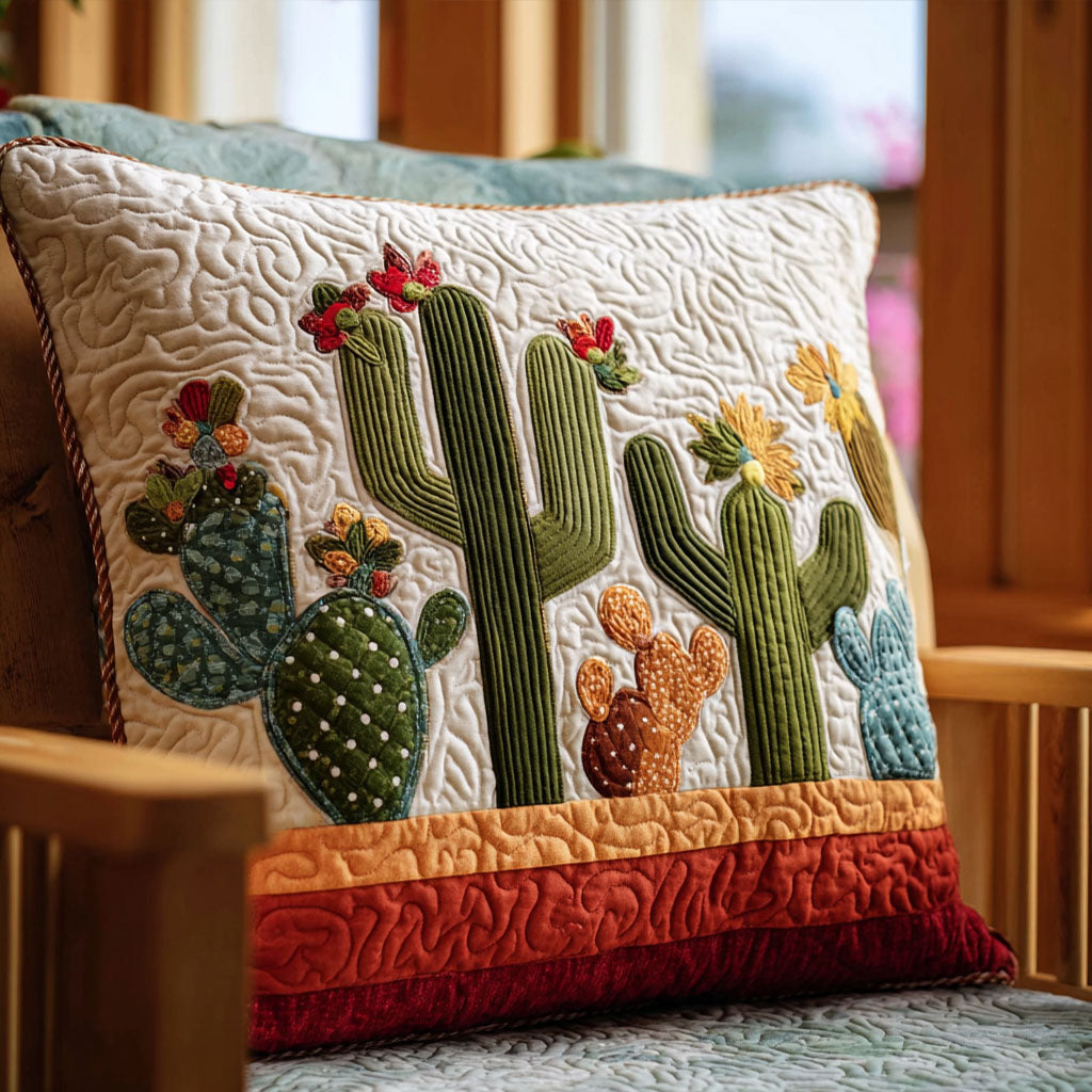 Succulent Song Quilted Pillow Case Throw Pillow Covers Cactus Housewarming Gift