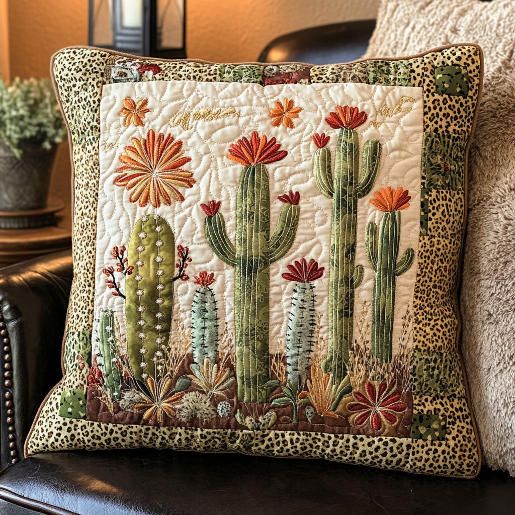 Succulent Trails Quilted Pillow Case Best Throw Pillow Covers Cactus Theme Gifts