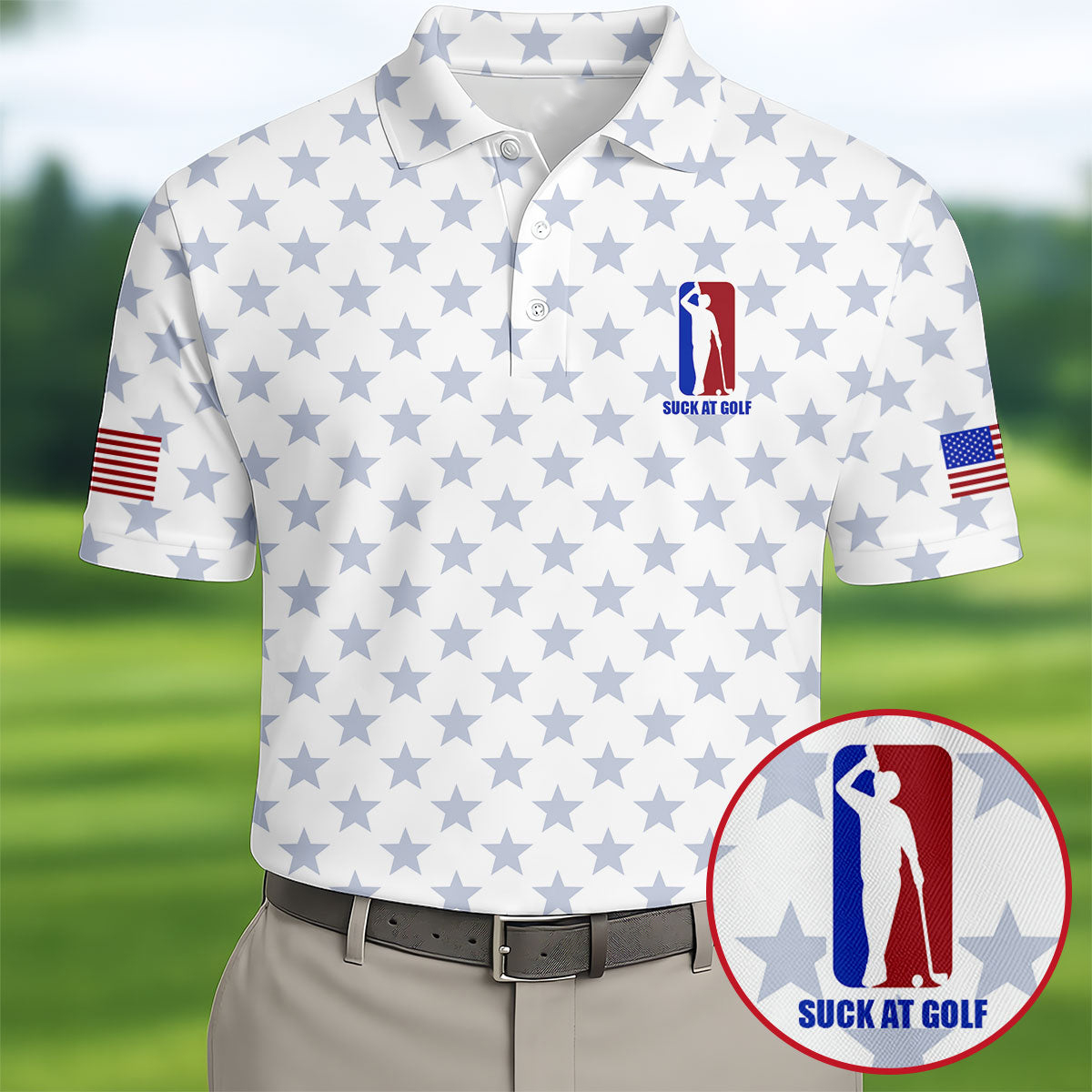 Suck At Golf Polo Shirt Men's Merchandise Father's Day Gifts For Husband
