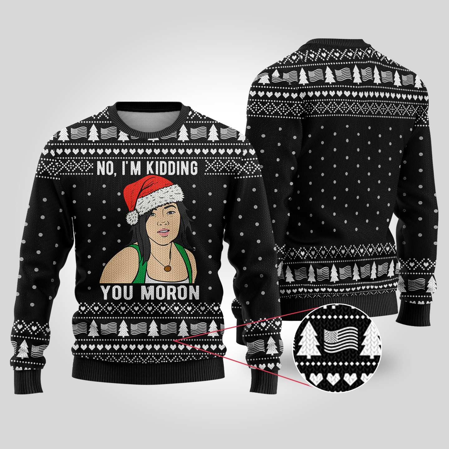 Sue Gran Torino Ugly Christmas Sweater Black Casual Winter Sweatshirt for Daily Comfort