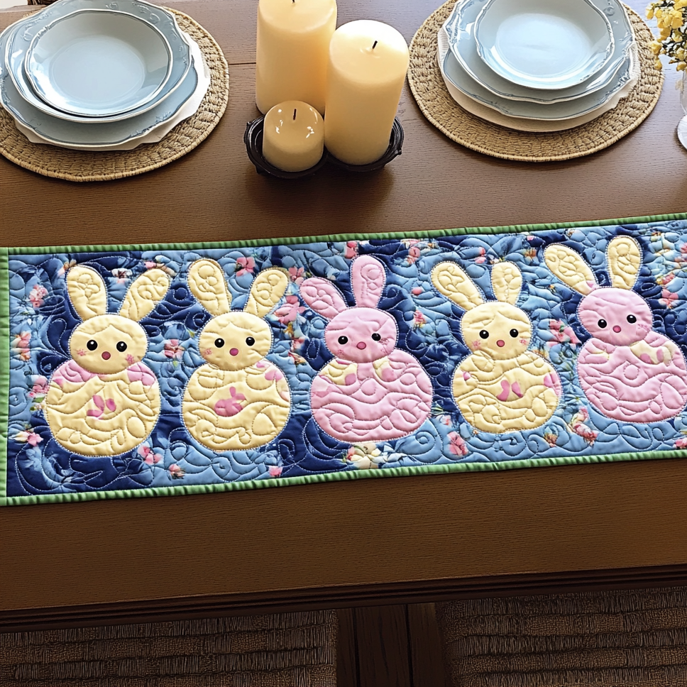 Sugar Dreams Quilted Table Runner Bunny Table Decor Family Gift Ideas