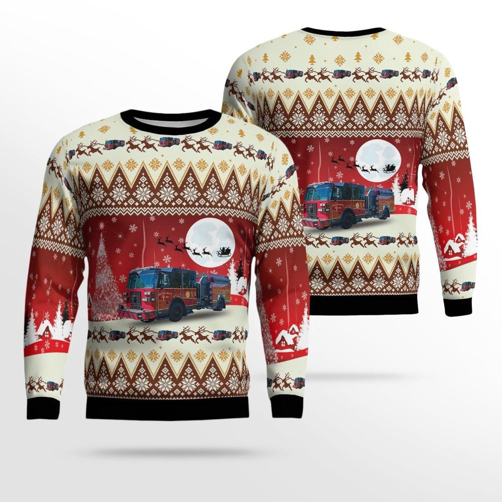 Sugar Grove Illinois Sugar Grove Fire Protection District Christmas Ugly Sweater Unisex Christmas Gift