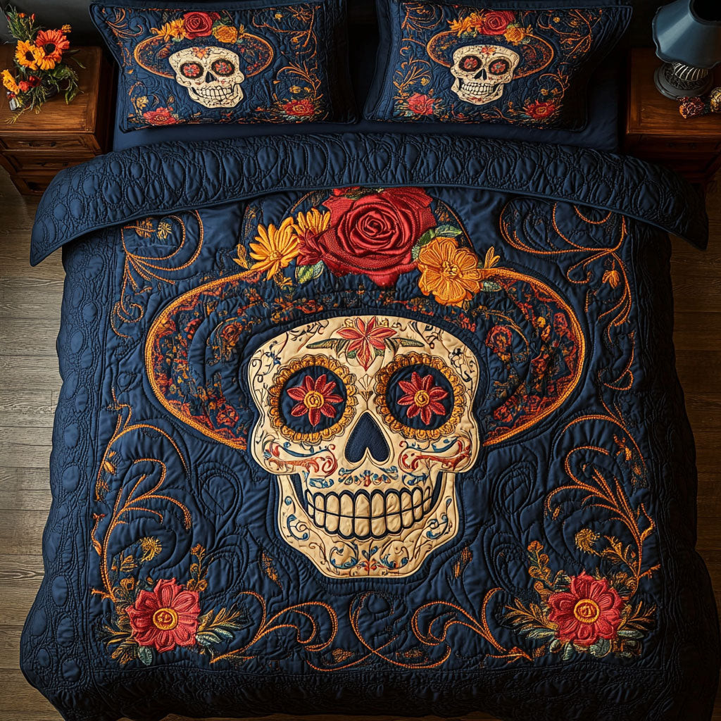Sugar Skull Slumber Bedding Set Gifts Decor For Friends and Family on Halloween