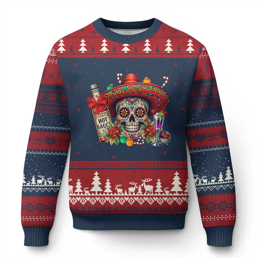 Sugar Skull Ugly Christmas Sweater Mexican Sugar Skull Xmas Jumpers Gift For Him