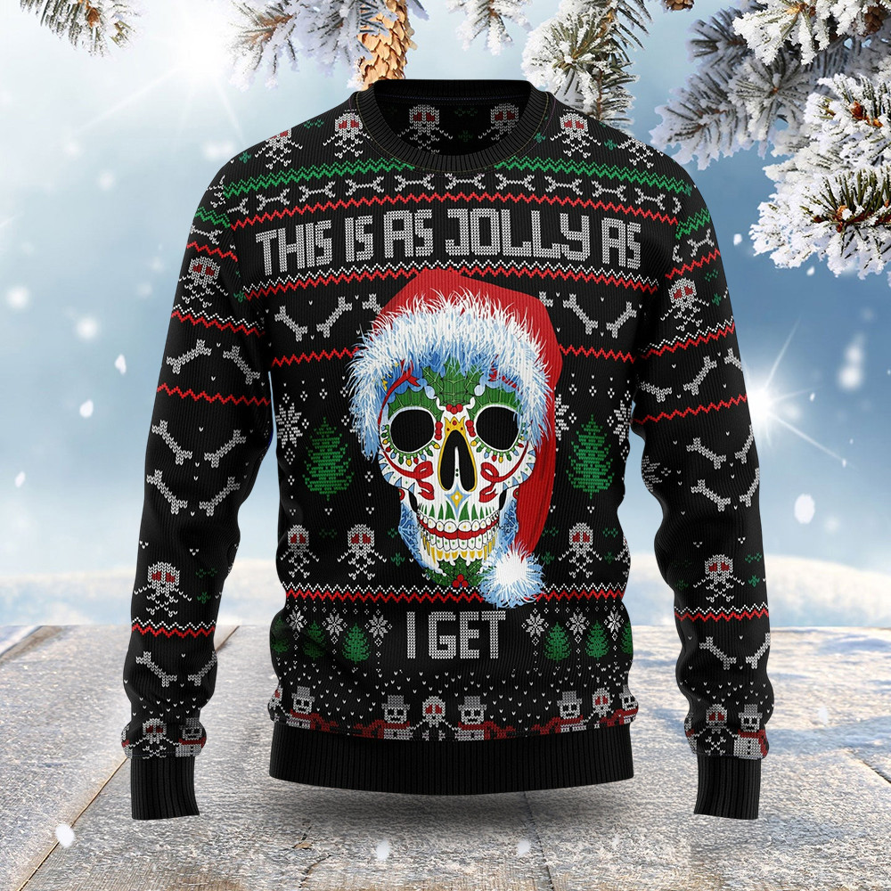 Sugar Skull Ugly Christmas Sweater Skull Themed Christmas Eve Outfits Xmas Gifts