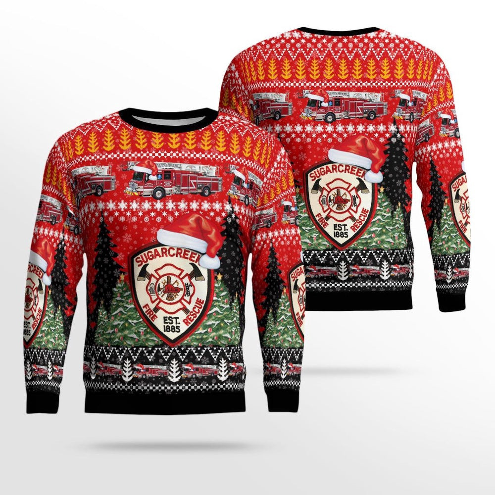Sugarcreek Ohio Sugarcreek Fire and Rescue Christmas Ugly Sweater Unisex Christmas Gift