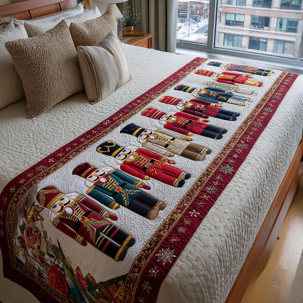 Sugarplum Guard Quilted Bed Runner Bed Christmas Decor Gifts For The Family Christmas