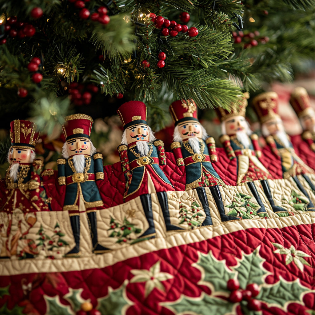 Sugarplum Guard Quilted Christmas Tree Skirt Luxury Christmas Tree Skirt for Elegant Homes