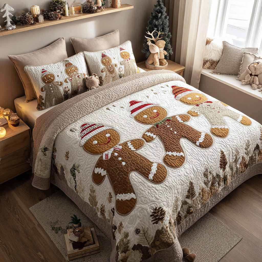 Sugarplum Smiles Quilted Bedding Set Holiday Duvet Covers Christmas Gift For Wife