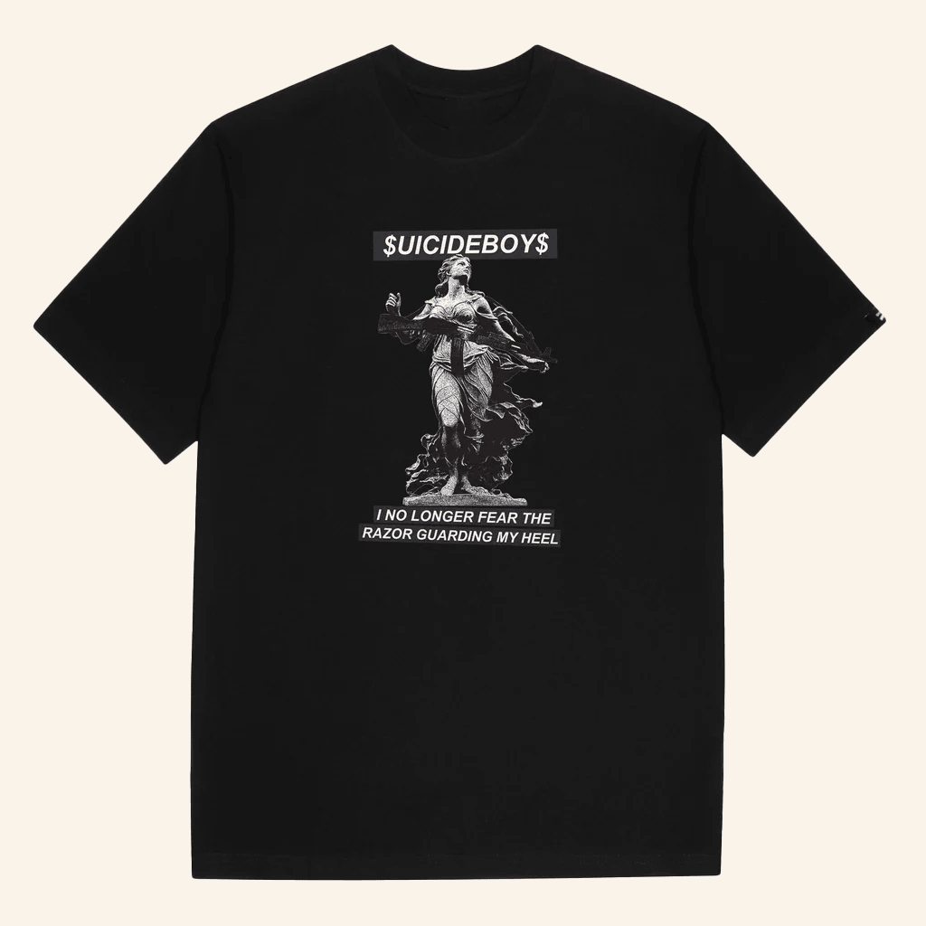 Suicide Boys Merch Guarding My Heel G59 Black T-Shirt Gifts For Boyfriend Suicide Boys Merch Guarding My Heel G59 Black T-Shirt Gifts For Boyfriend