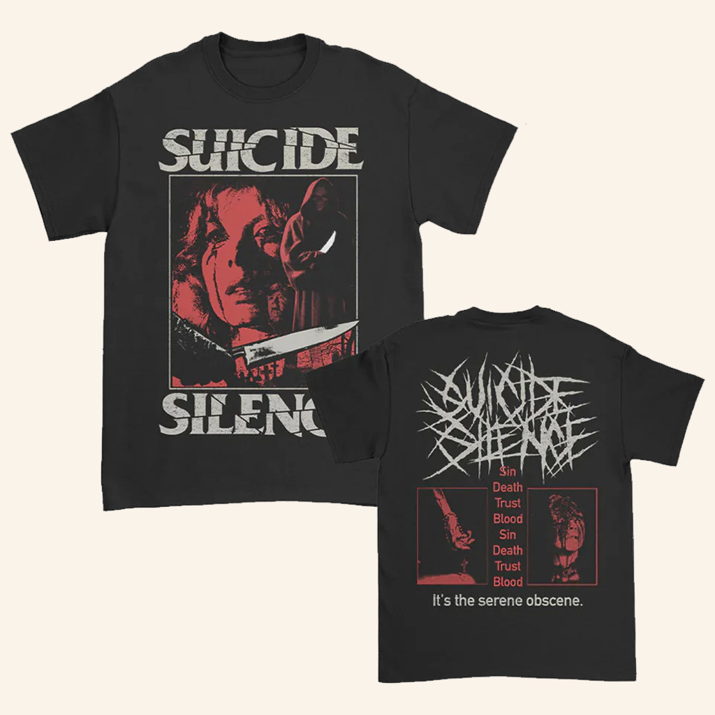 Suicide Silence Merch Suicide Silence Serene Obscene T-Shirt Birthday Gift For Husband
