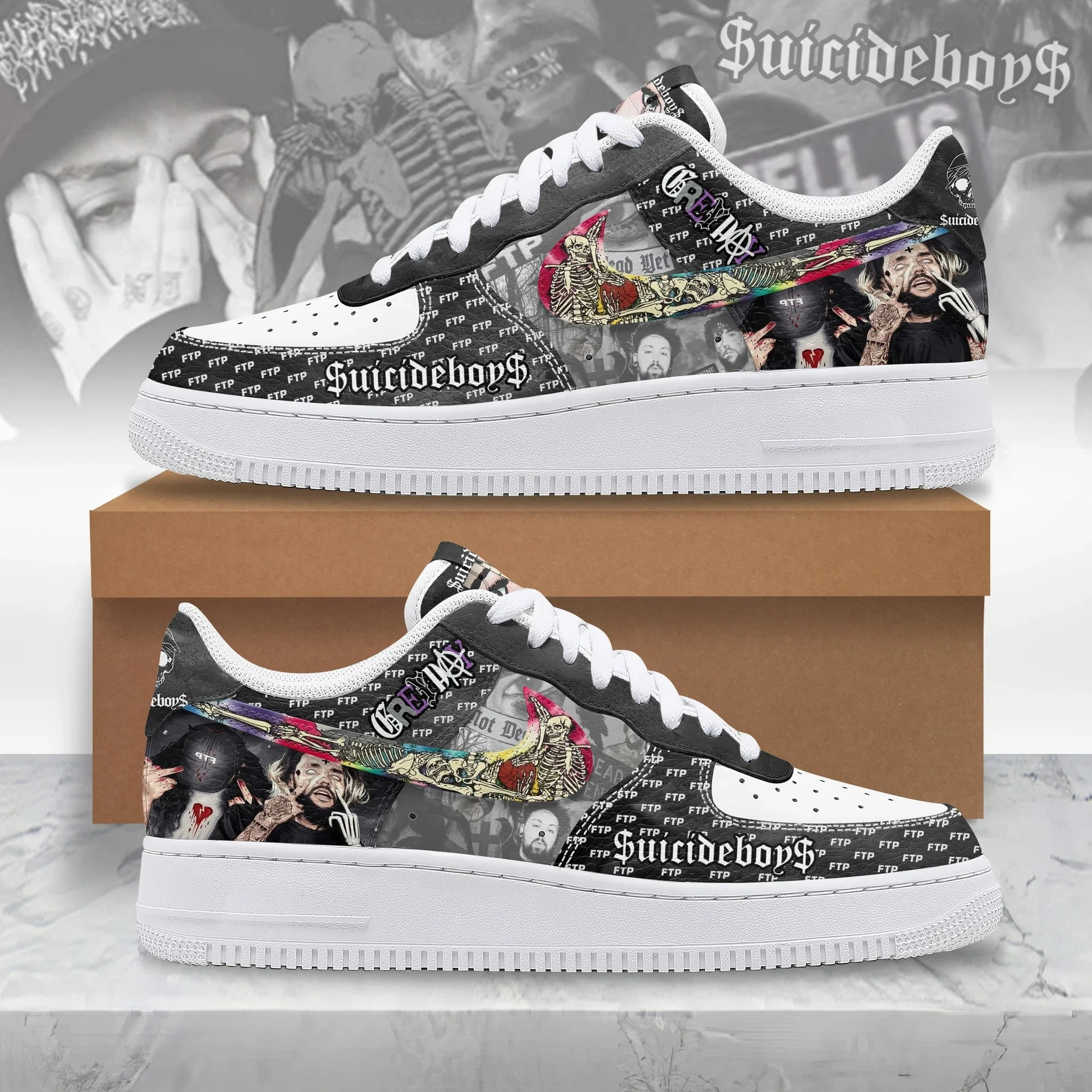 Suicideboys Edition AF1 Shoes Sneaker Unique Gifts For Music Lovers