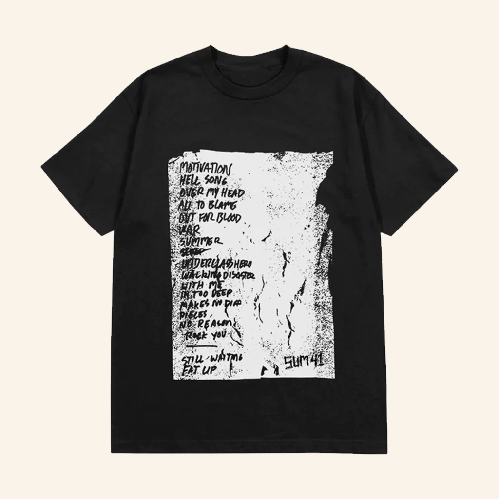SUM 41 Merch Setlist T-Shirt Cool Gifts For Music Lovers SUM 41 Merch Setlist T-Shirt Cool Gifts For Music Lovers