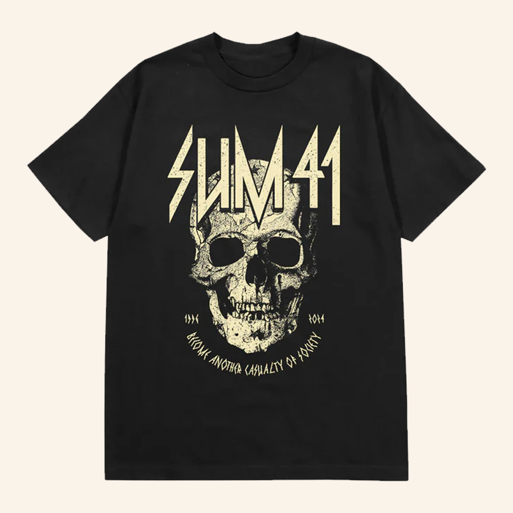 SUM 41 Merch Skull Become Another Casualty Of Society T-Shirt Best Gifts For Rock Lovers SUM 41 Merch Skull Become Another Casualty Of Society T-Shirt Best Gifts For Rock Lovers