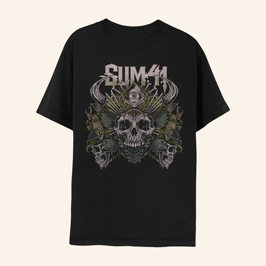 SUM 41 Merch Skull Pyramid T-Shirt Birthday Presents For Rock Lovers SUM 41 Merch Skull Pyramid T-Shirt Birthday Presents For Rock Lovers