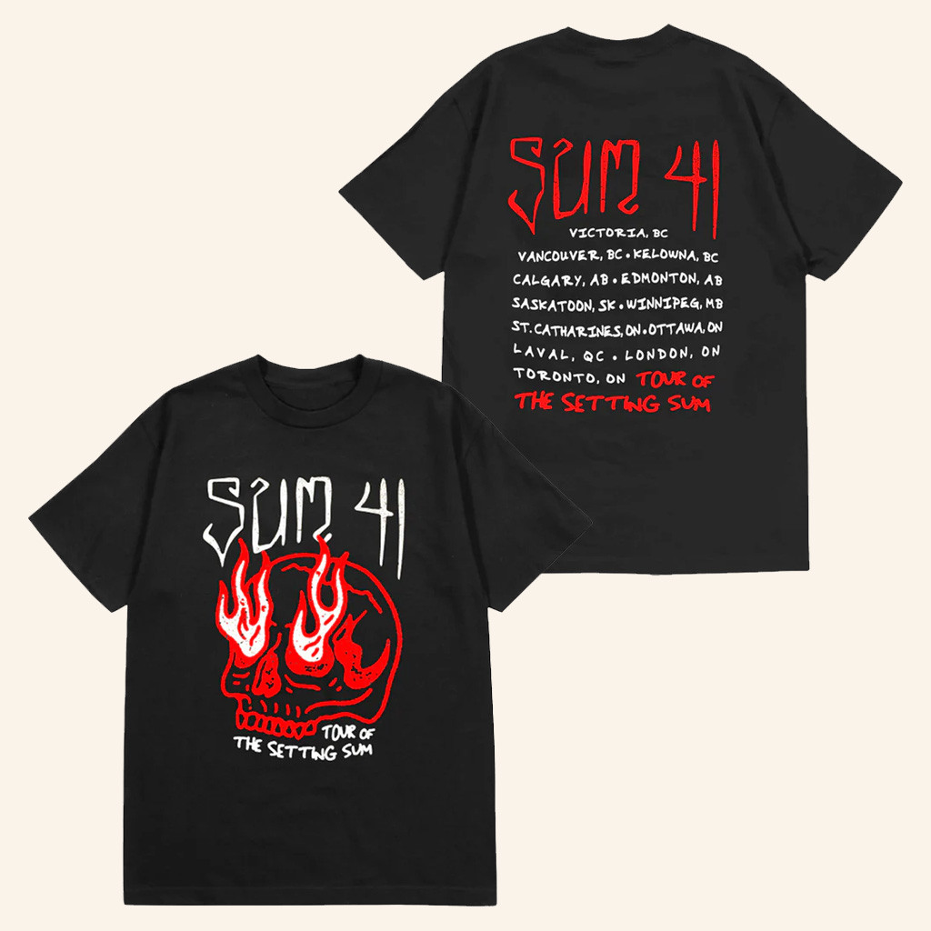 SUM 41 Merch Skull Sketch Tour T-Shirt Birthday Gifts For Music Lovers SUM 41 Merch Skull Sketch Tour T-Shirt Birthday Gifts For Music Lovers
