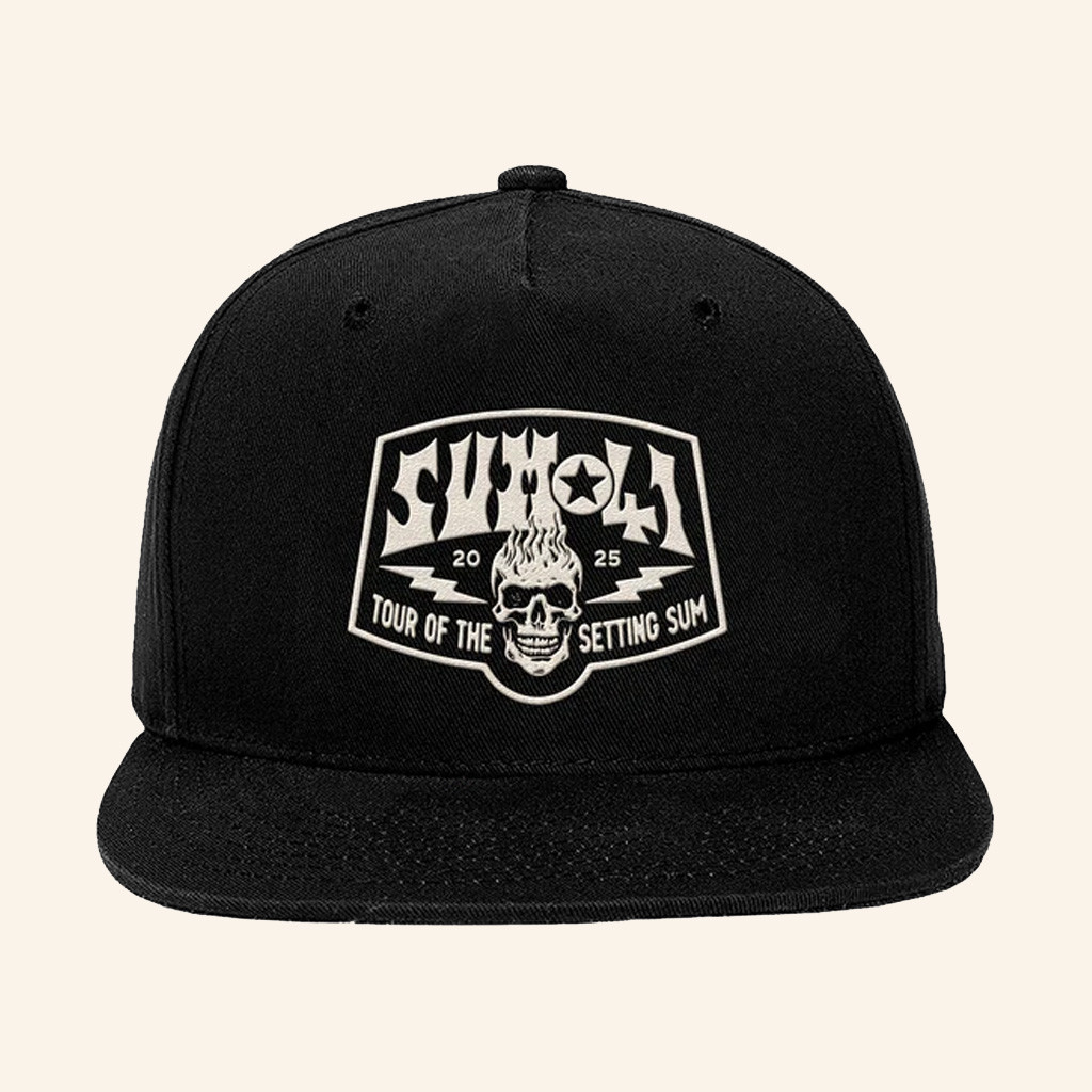 SUM 41 Merch Tour Of The Setting Sum Snapback Hat Embroidered Rock Lovers Gifts For Dad SUM 41 Merch Tour Of The Setting Sum Snapback Hat Embroidered Rock Lovers Gifts For Dad