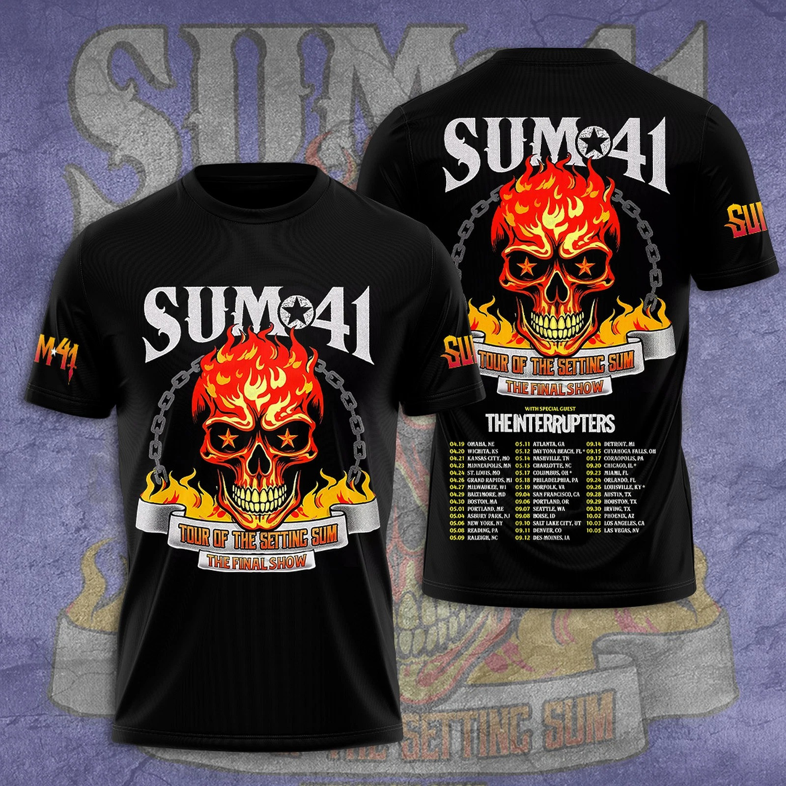 Sum 41 Merch Tour Of The Setting Sum The Final Tour T-Shirt Best Gift For Fans