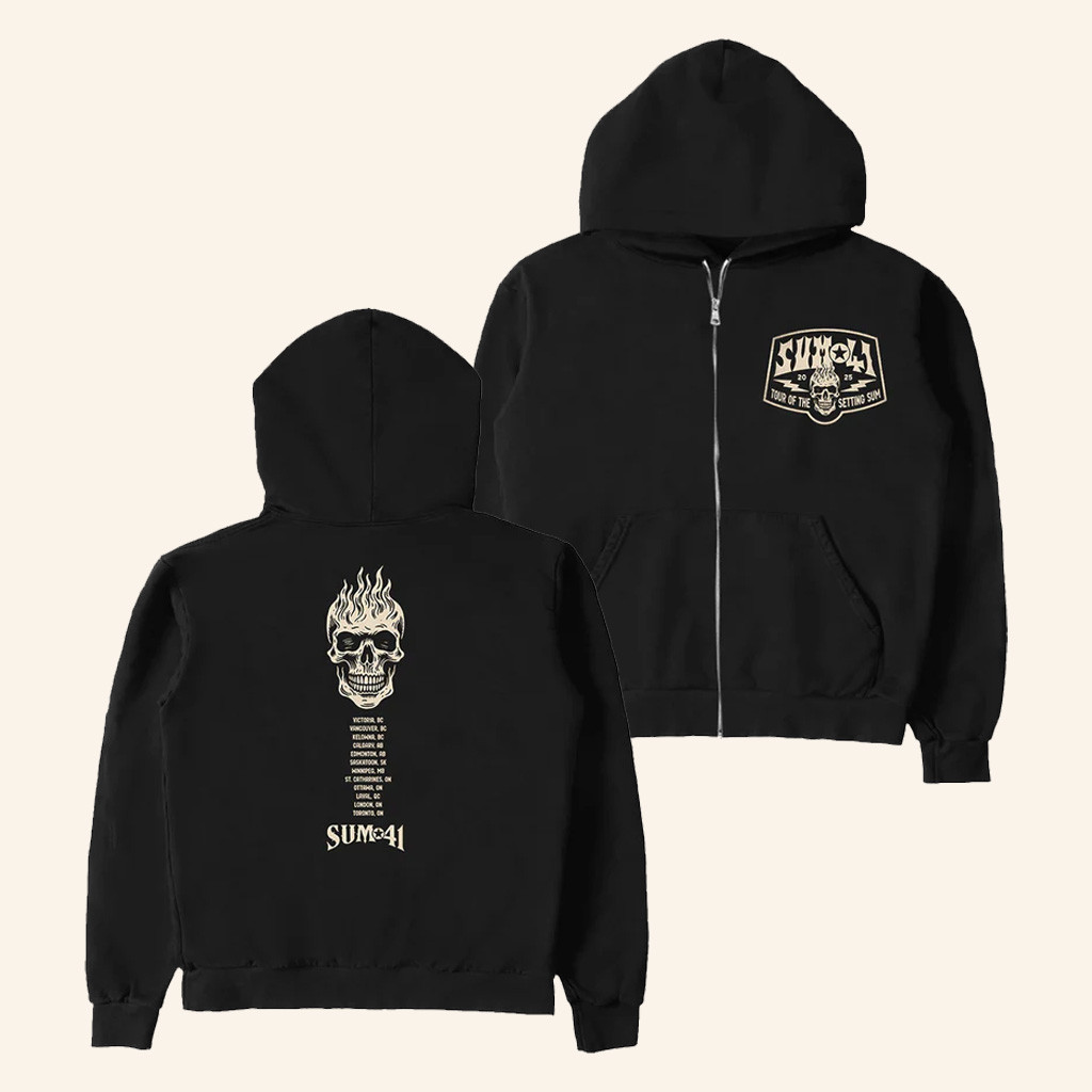 SUM 41 Merch Tour Of The Setting Sum Zip Hoodie Rock Lovers Gifts For Husband SUM 41 Merch Tour Of The Setting Sum Zip Hoodie Rock Lovers Gifts For Husband