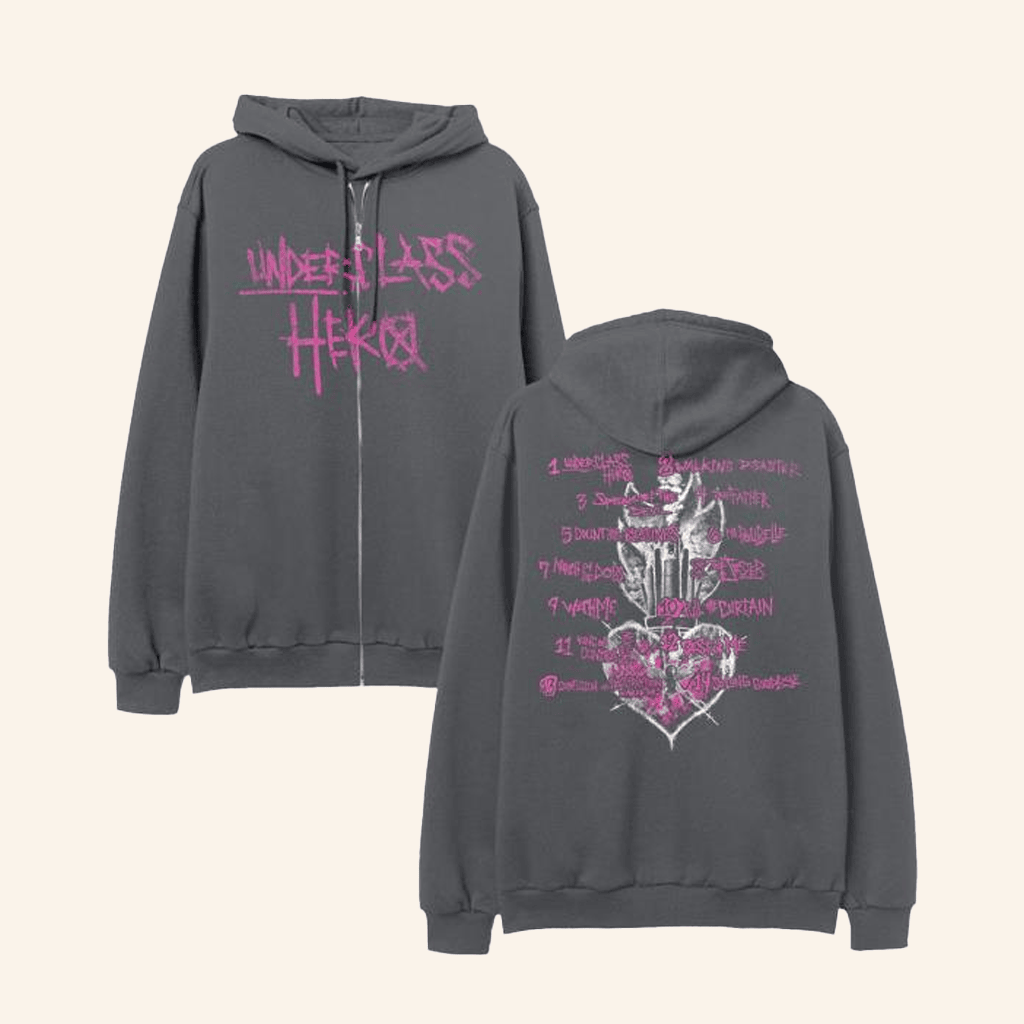 Sum 41 Merch Underclass Hero Anniversary Tracklist Zip Hoodie Gifts For Friends Sum 41 Merch Underclass Hero Anniversary Tracklist Zip Hoodie Gifts For Friends