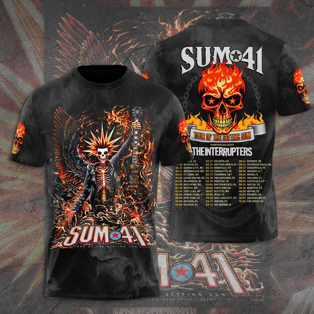 Sum 41 Tour Of The Setting Sum Final Tour 3D T-Shirt Gift For Fans