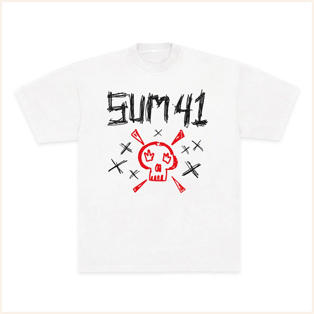 Sum41 Merch Sketch Logo Skull T-Shirt Gifts For Husband