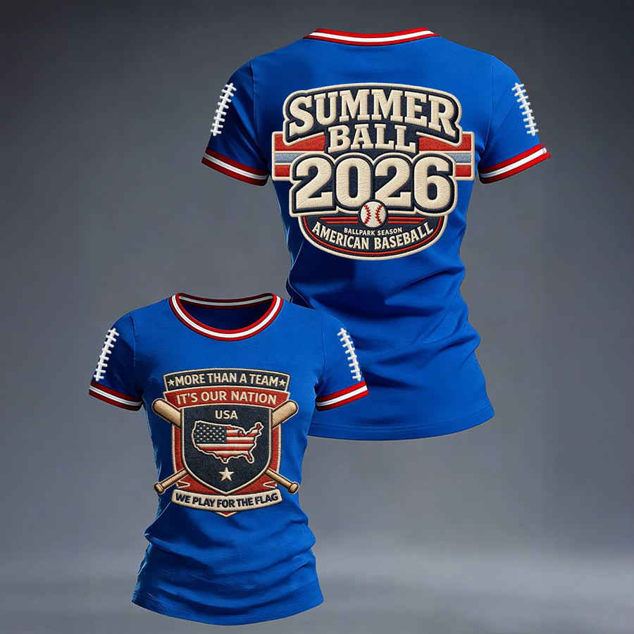 Summer Ball 2026 USA Baseball T-Shirt It's Our Nation Shirt Baseball Fan Gift