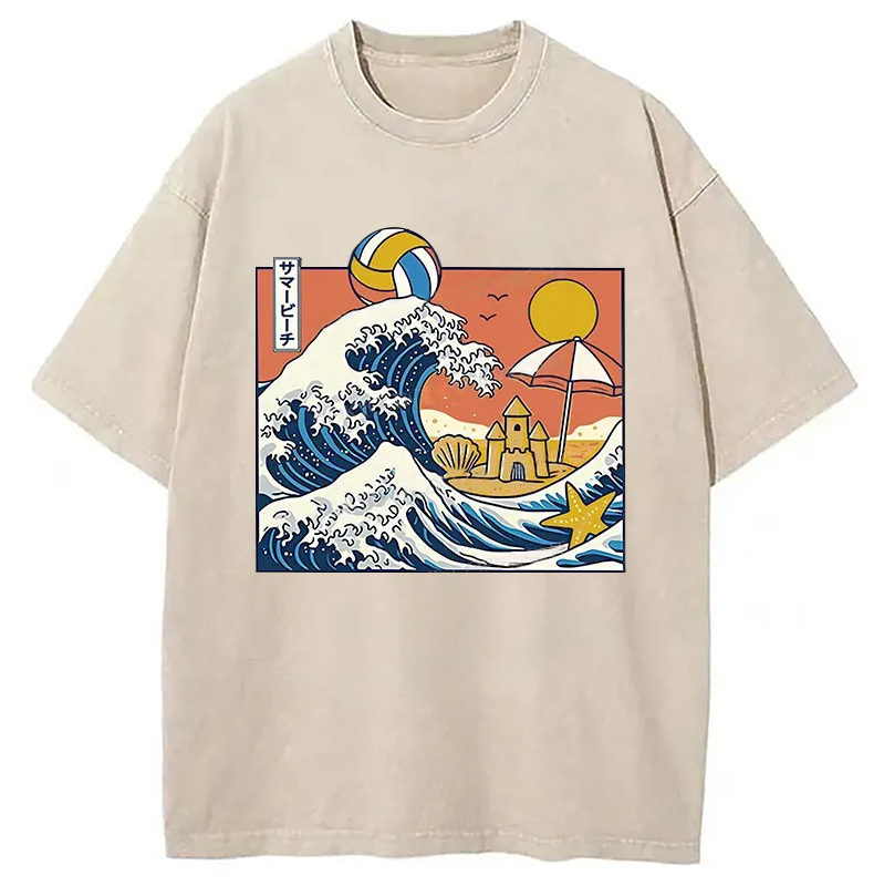 Summer Beach Washed T-Shirt Funny Aesthetic Trendy Apparel Gifts For Brother