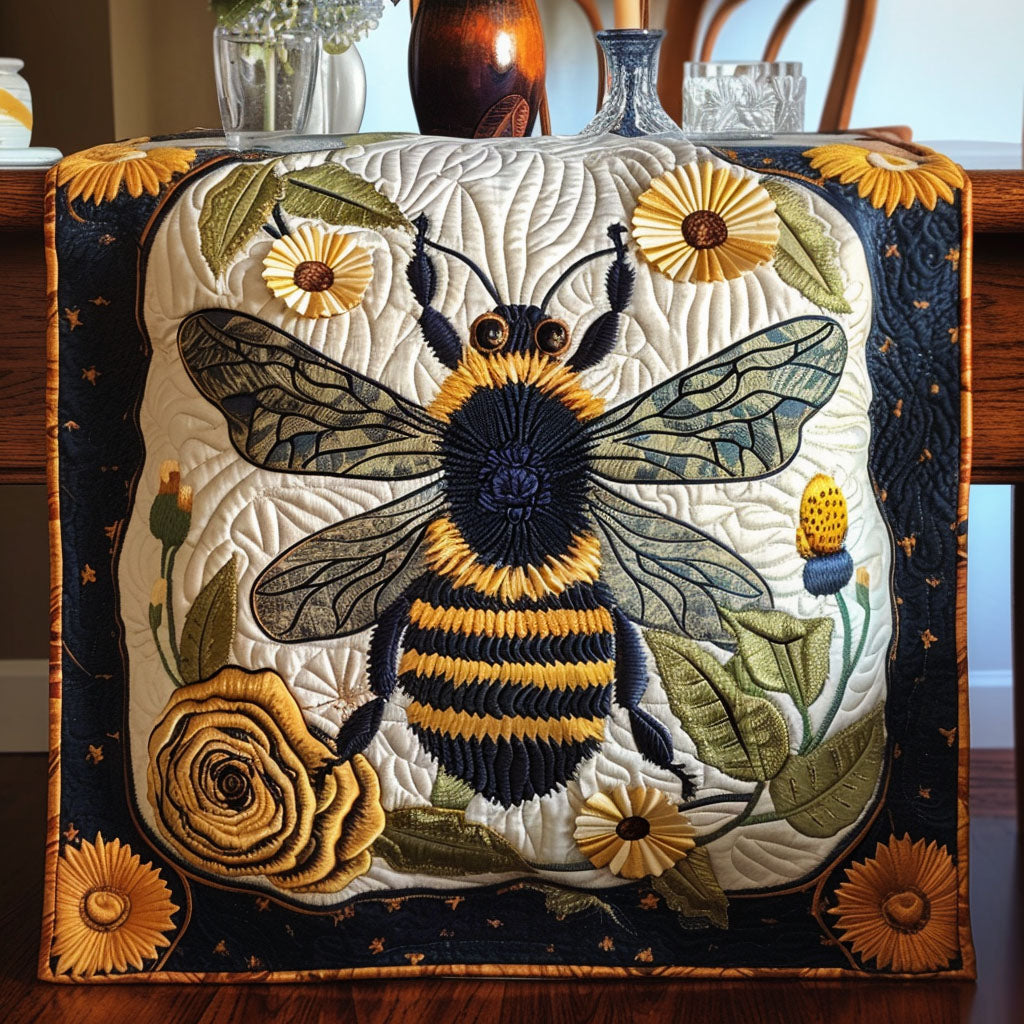 Summer Bloom Quilted Table Runner Dining Room Decor Ideas Bee Gifts For Him