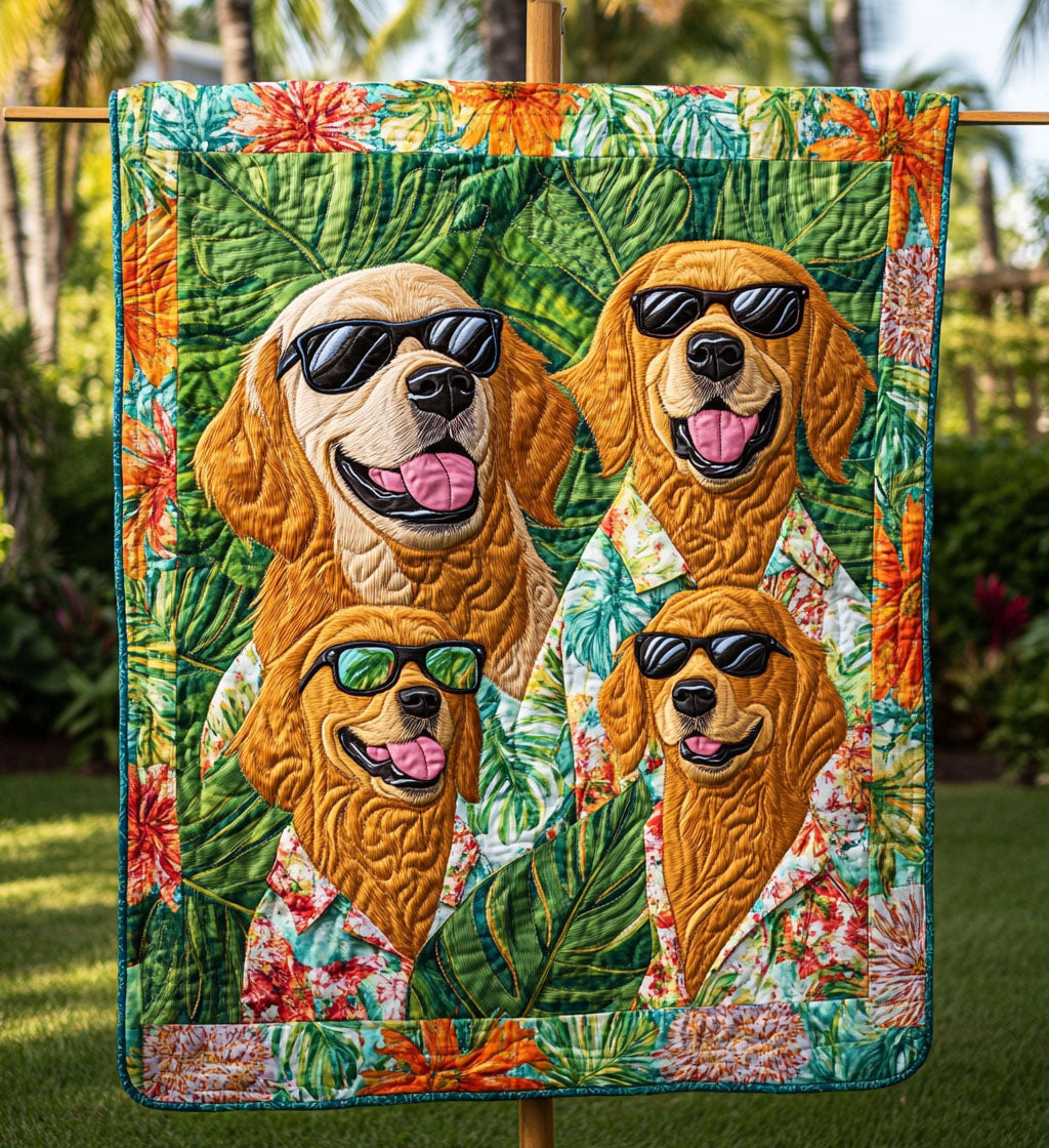Summer Breeze Golden Quilted Blanket Best New Dog Owner Gifts