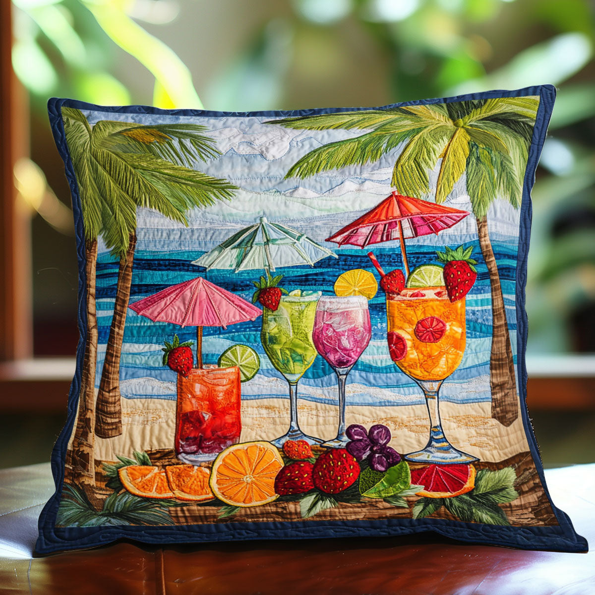 Summer Cocktail Quilt Warm and Comfy Pillowcase Gift for Winter Nights