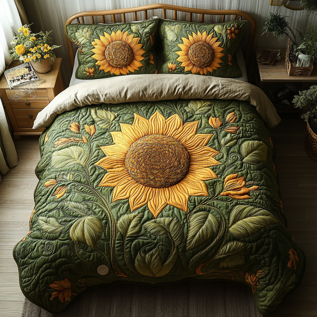Summer Glow Quilted Bedding Set Perfect Housewarming Gift for a Cozy Bedroom