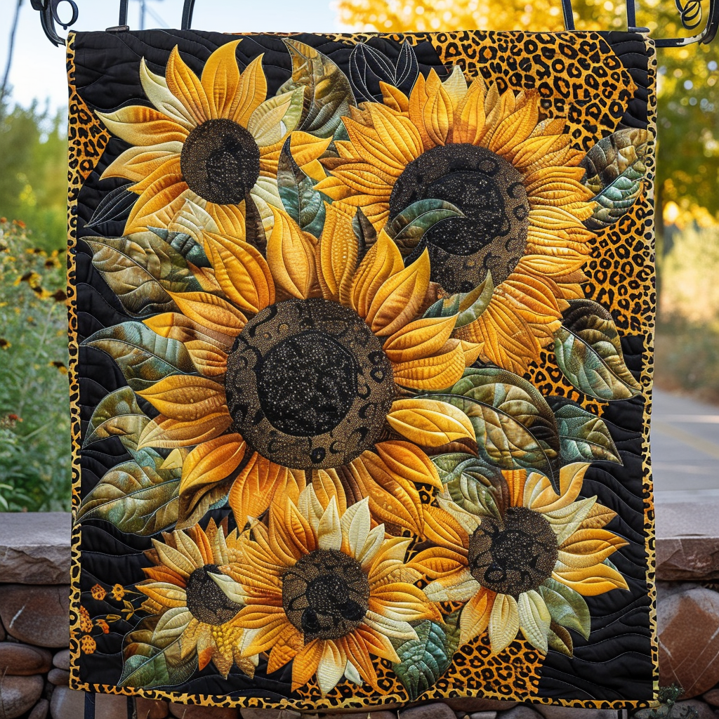 Summer Glow Quilted Blanket Sofa Couch Throw Blanket Sunflower Gift Items